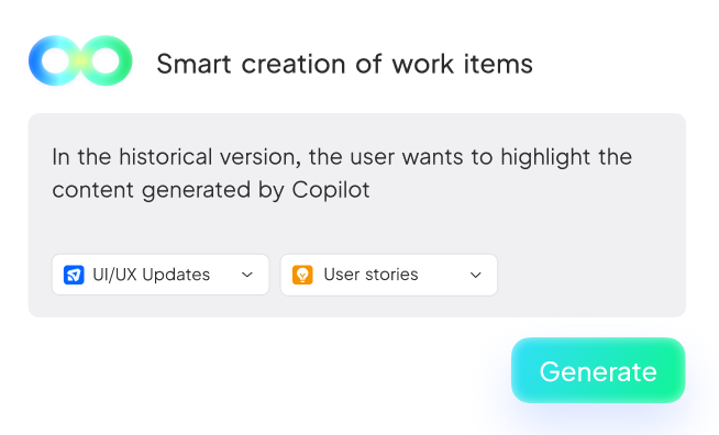 AI Assistant interface showing intelligent task suggestions and automated project insights
